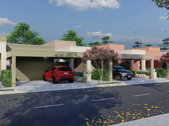 Fachada casa 2 dormitórios Imagem sobre Fachada casa 2 dormitórios do empreendimento Raizes Impperial