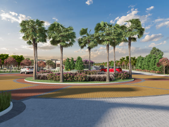 Entrada portaria Imagem sobre Entrada portaria do empreendimento Raizes Impperial