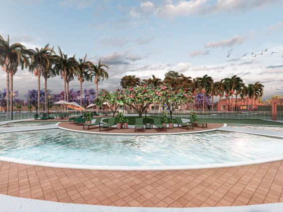 Piscina Imagem sobre Piscina do empreendimento Raizes Impperial