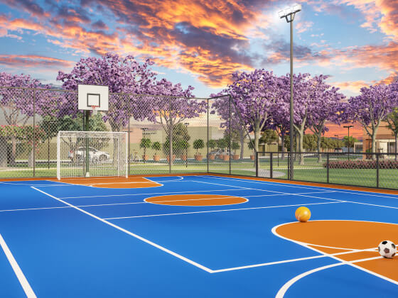 Quadra poliesportiva Imagem sobre Quadra poliesportiva do empreendimento Raizes Impperial